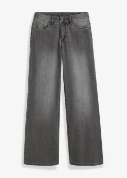 bonprix bonprix Vaqueros de pernera ancha, mid waist, elástico denim gris Outlet
