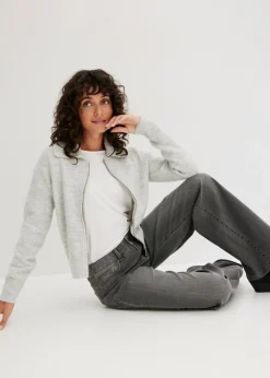 bonprix bonprix Vaqueros de pernera ancha, mid waist, elástico denim gris Outlet