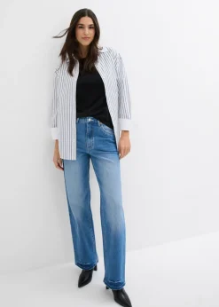 bonprix bonprix Vaqueros de pernera ancha, high waist azul claro denim usado Discount