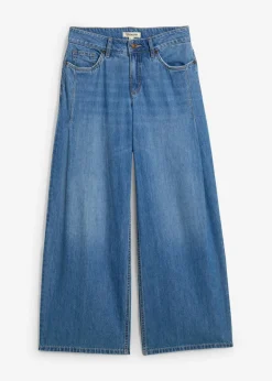 bonprix bonprix Vaqueros de pernera ancha, mid waist azul claro denim usado