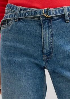 bonprix bonprix Vaqueros de pernera ancha, mid waist, largo completo azul medio denim usado Online