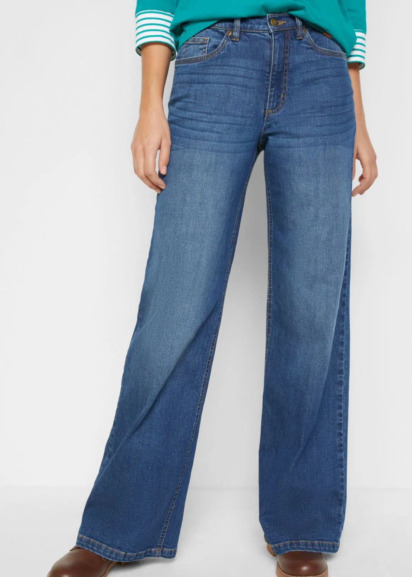 bonprix bonprix Vaqueros de pernera ancha, high waist, de algodón orgánico Denim usado Hot