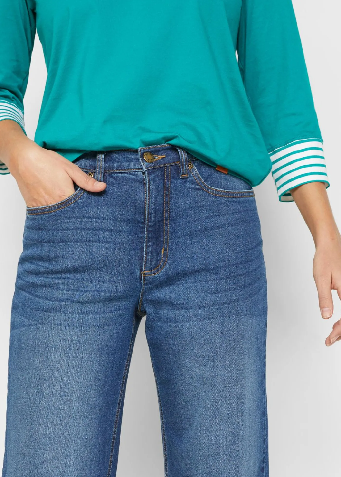 bonprix bonprix Vaqueros de pernera ancha, high waist, de algodón orgánico Denim usado Hot