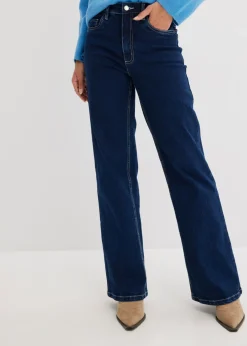 bonprix bonprix Vaqueros de pernera ancha, high waist, de algodón orgánico denim intenso Hot