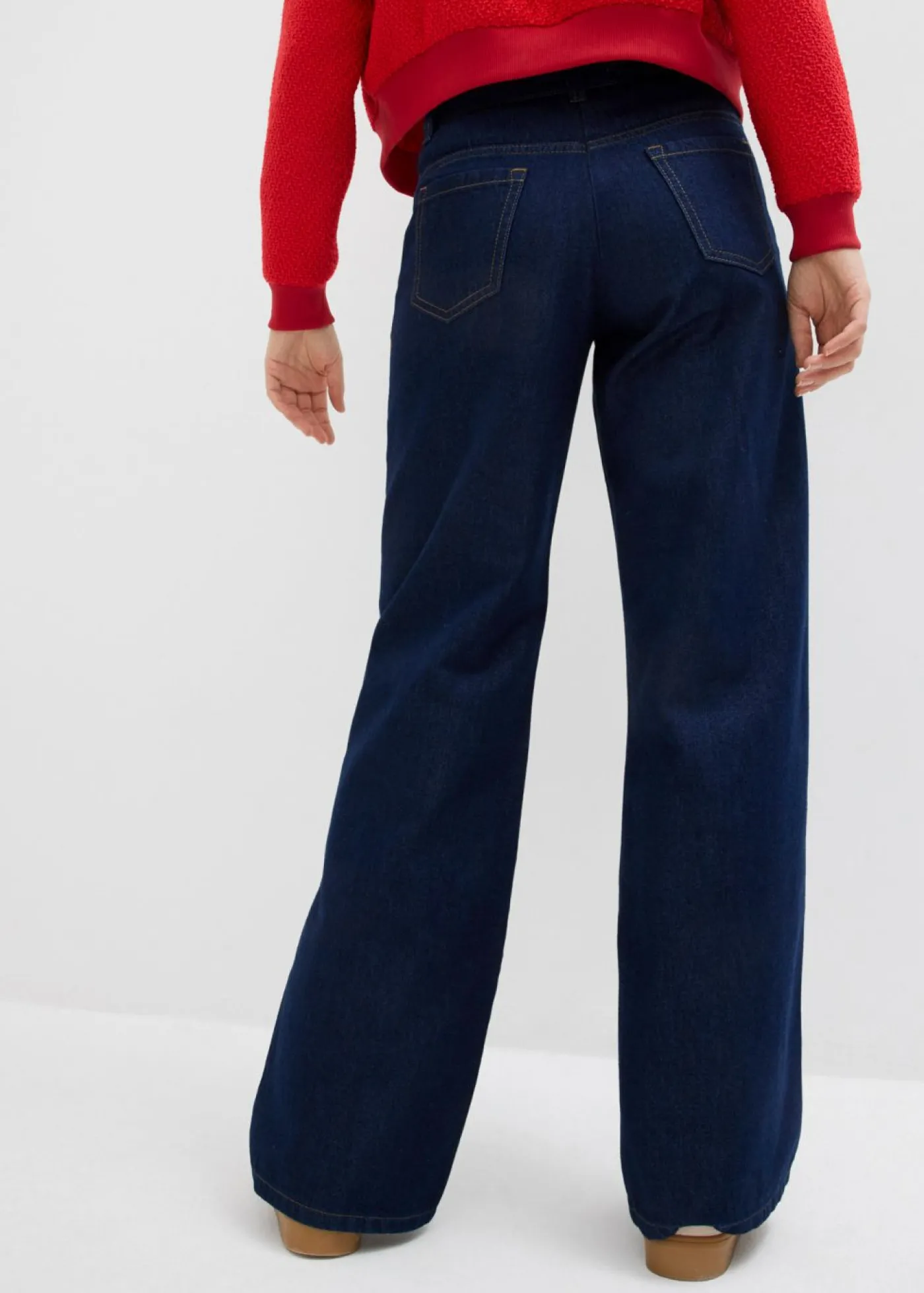 bonprix bonprix Vaqueros de pernera ancha, mid waist Azul oscuro denim Online
