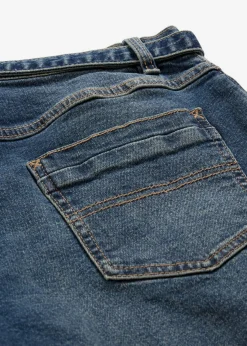 bonprix bonprix Vaqueros de pernera ancha, mid waist, largo completo azul oscuro denim usado