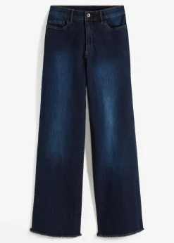 bonprix bonprix Vaqueros de pernera ancha, high waist denim intenso Online