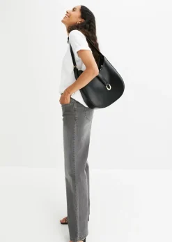 bonprix bonprix Vaqueros de pernera ancha, mid waist, elástico denim gris Best