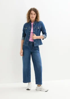 bonprix bonprix Vaqueros de pernera ancha, high waist, cintura cómoda Azul piedra Outlet
