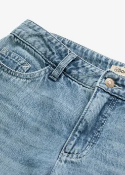 bonprix bonprix Vaqueros de pernera ancha, mid waist, largo completo y low stretch Azul piedra usado