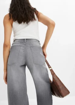 bonprix bonprix Vaqueros de pernera ancha, high waist denim gris Outlet