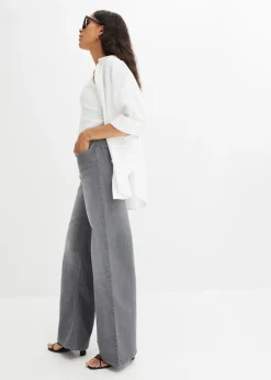 bonprix bonprix Vaqueros de pernera ancha, high waist denim gris Outlet