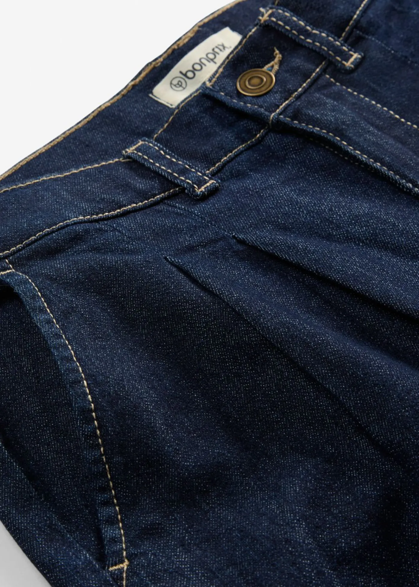 bonprix bonprix Vaqueros de pernera ancha, high waist, cintura cómoda denim oscuro