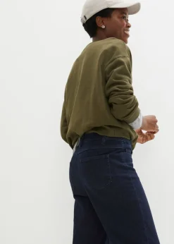 bonprix bonprix Vaqueros de pernera ancha, high waist, cintura cómoda denim intenso Hot