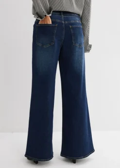 bonprix bonprix Vaqueros de pernera ancha, mid waist azul oscuro denim usado Outlet