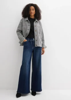 bonprix bonprix Vaqueros de pernera ancha, mid waist azul oscuro denim usado Outlet