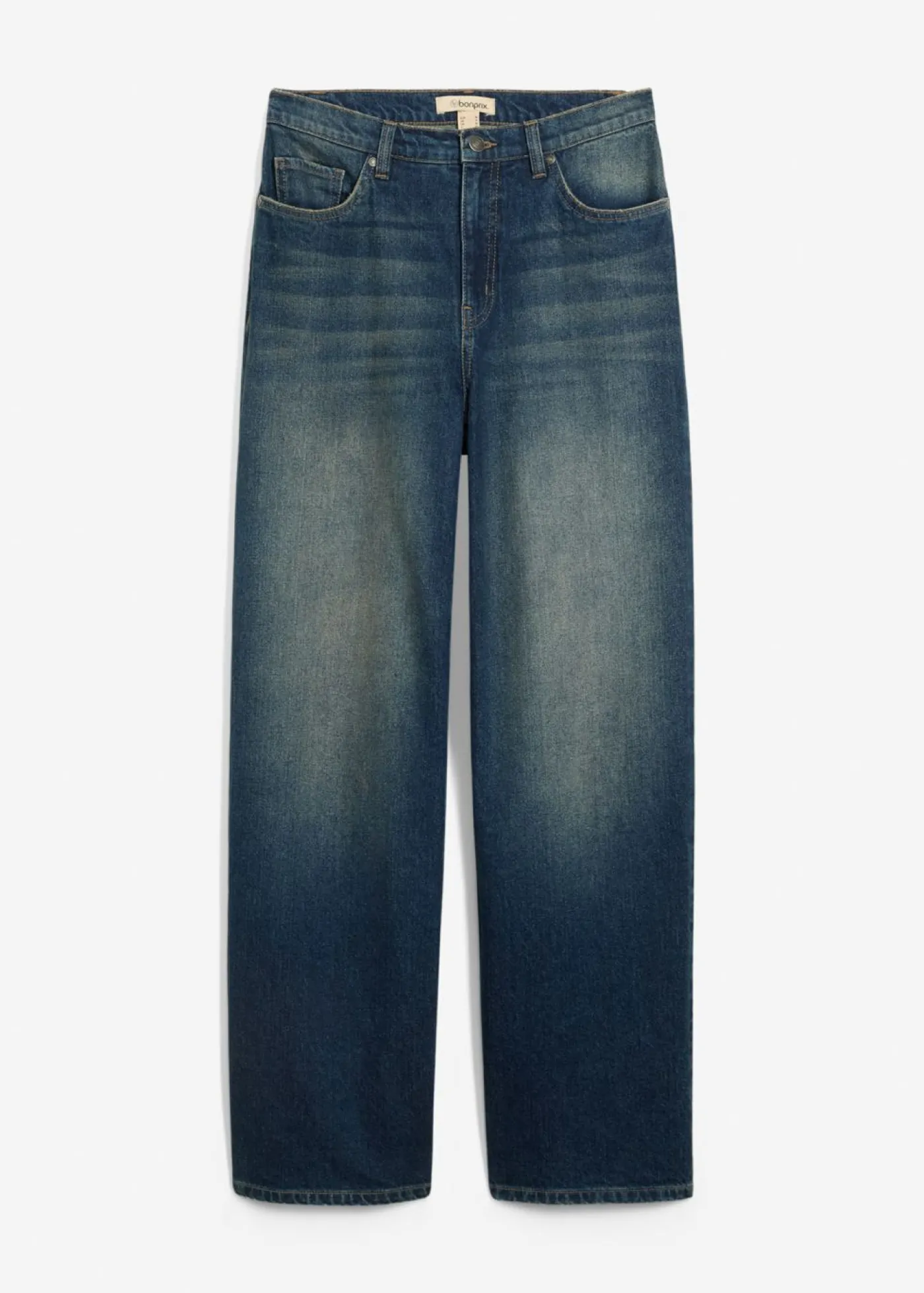 bonprix bonprix Vaqueros de pernera ancha, high waist Azul oscuro denim Discount