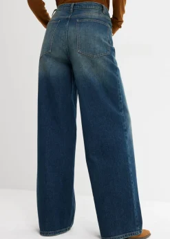bonprix bonprix Vaqueros de pernera ancha, high waist Azul oscuro denim Discount