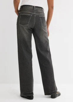 bonprix bonprix Vaqueros de pernera ancha, high waist negro denim usado