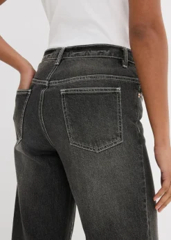bonprix bonprix Vaqueros de pernera ancha, high waist negro denim usado