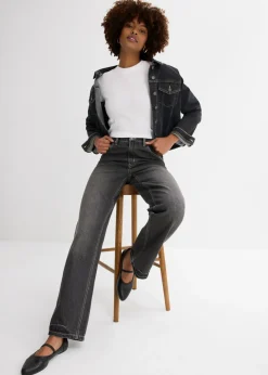 bonprix bonprix Vaqueros de pernera ancha, high waist negro denim usado
