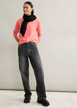bonprix bonprix Vaqueros de pernera ancha, high waist negro denim usado