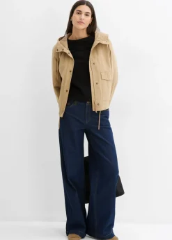 bonprix bonprix Vaqueros de pernera ancha, mid waist, largo completo Azul oscuro denim New