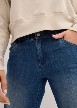 bonprix bonprix Vaqueros de pernera ancha, high waist, cintura cómoda Denim Online