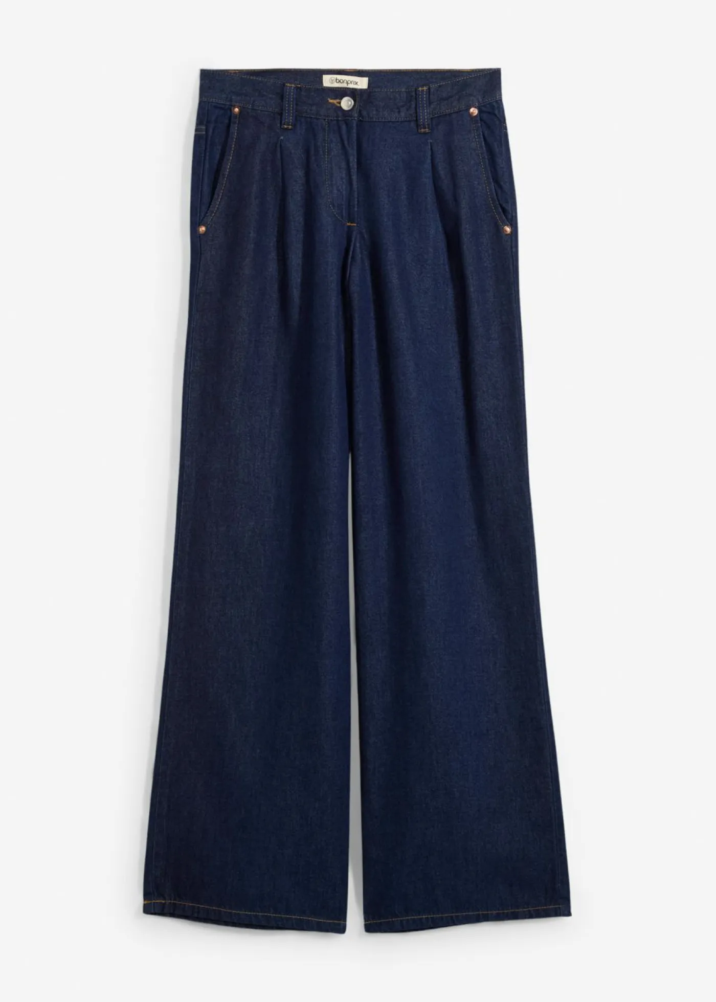 bonprix bonprix Vaqueros de pernera ancha, mid waist Azul oscuro denim Online
