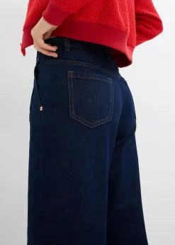 bonprix bonprix Vaqueros de pernera ancha, mid waist Azul oscuro denim Online