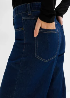 bonprix bonprix Vaqueros de pernera ancha, high waist Azul oscuro denim Clearance