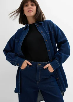 bonprix bonprix Vaqueros de pernera ancha, high waist Azul oscuro denim Clearance