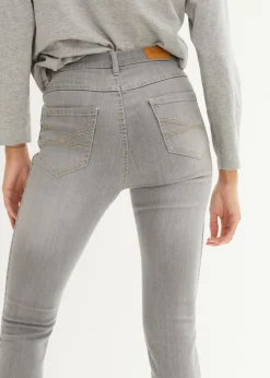 bonprix bonprix Vaqueros elásticos cómodos con largo capri y corte pitillo denim gris claro Discount