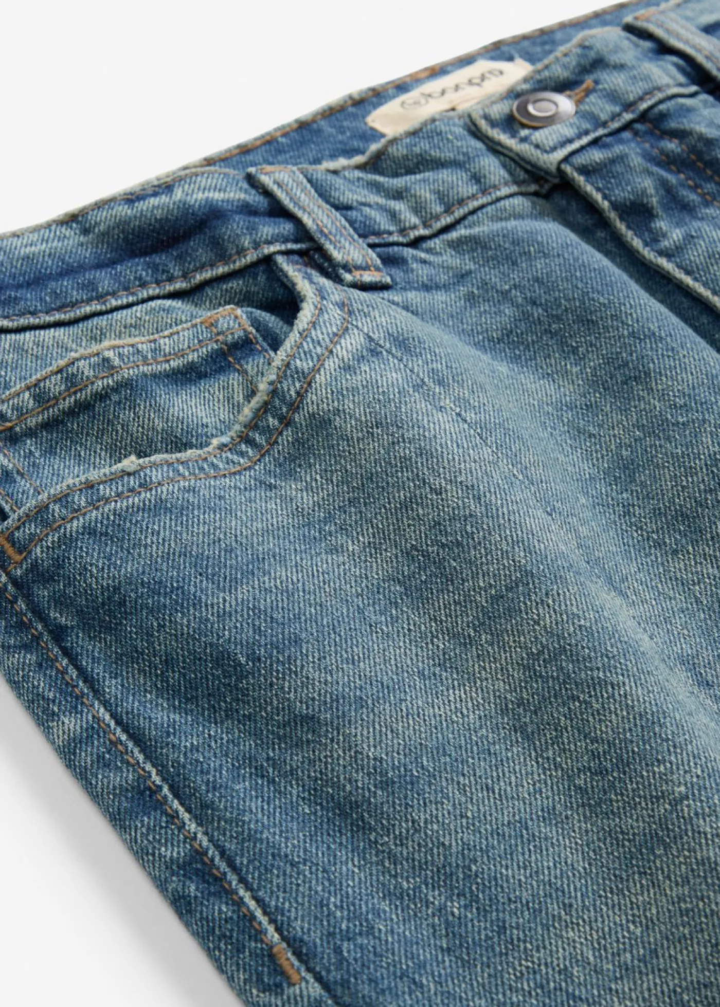bonprix bonprix Vaqueros elásticos con corte holgado, talle alto y diseño recto azul claro denim usado New