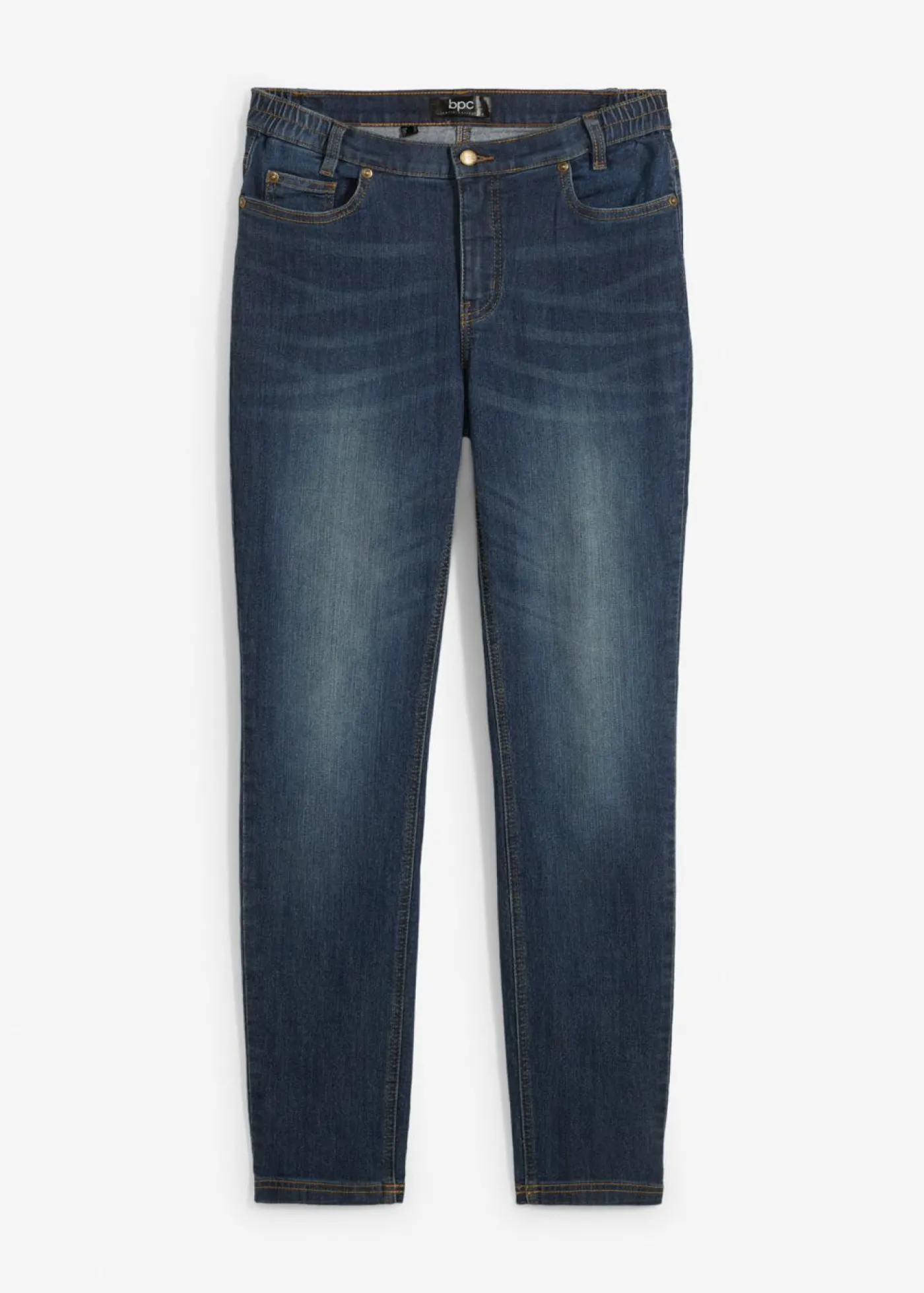 bonprix bonprix Vaqueros elásticos con corte pitillo y tiro medio denim intenso Clearance