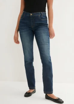 bonprix bonprix Vaqueros elásticos con corte pitillo y tiro medio denim intenso Clearance