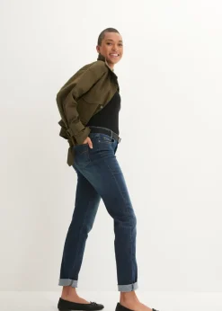 bonprix bonprix Vaqueros elásticos con corte pitillo y tiro medio denim intenso Clearance
