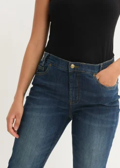 bonprix bonprix Vaqueros elásticos con corte pitillo y tiro medio denim intenso Clearance