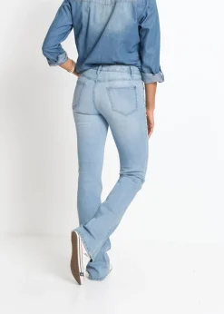 bonprix bonprix Vaqueros elásticos con corte bootcut y talle medio azul claro denim usado