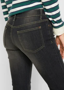 bonprix bonprix Vaqueros elásticos con corte bootcut y talle medio negro denim usado Clearance