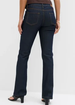bonprix bonprix Vaqueros elásticos con corte bootcut y talle medio Denim azul almirante sin lavar Clearance