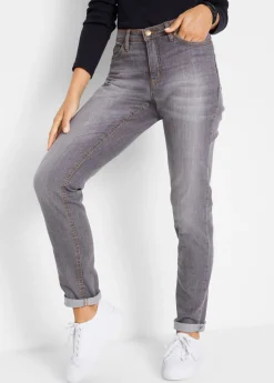 bonprix bonprix Vaqueros elásticos con corte mom y talle medio Denim gris usado Outlet
