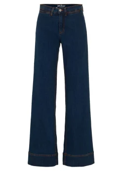 bonprix bonprix Vaqueros elásticos con pernera ancha y talle medio denim intenso Best