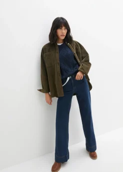 bonprix bonprix Vaqueros elásticos con pernera ancha y talle medio denim intenso Best