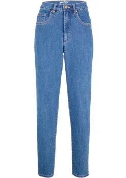 bonprix bonprix Vaqueros elásticos de cintura alta y corte mom Azul piedra usado Outlet
