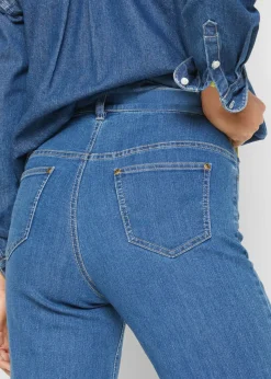 bonprix bonprix Vaqueros elásticos de cintura alta y corte mom Azul piedra usado Outlet