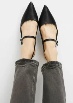 bonprix bonprix Vaqueros elásticos de cintura alta y corte mom Denim gris oscuro desgastado Clearance