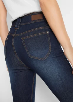 bonprix bonprix Vaqueros elásticos de corte slim y talle alto Denim oscuro desgastado New