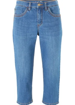 bonprix bonprix Vaqueros elásticos de corte capri Azul piedra usado Outlet