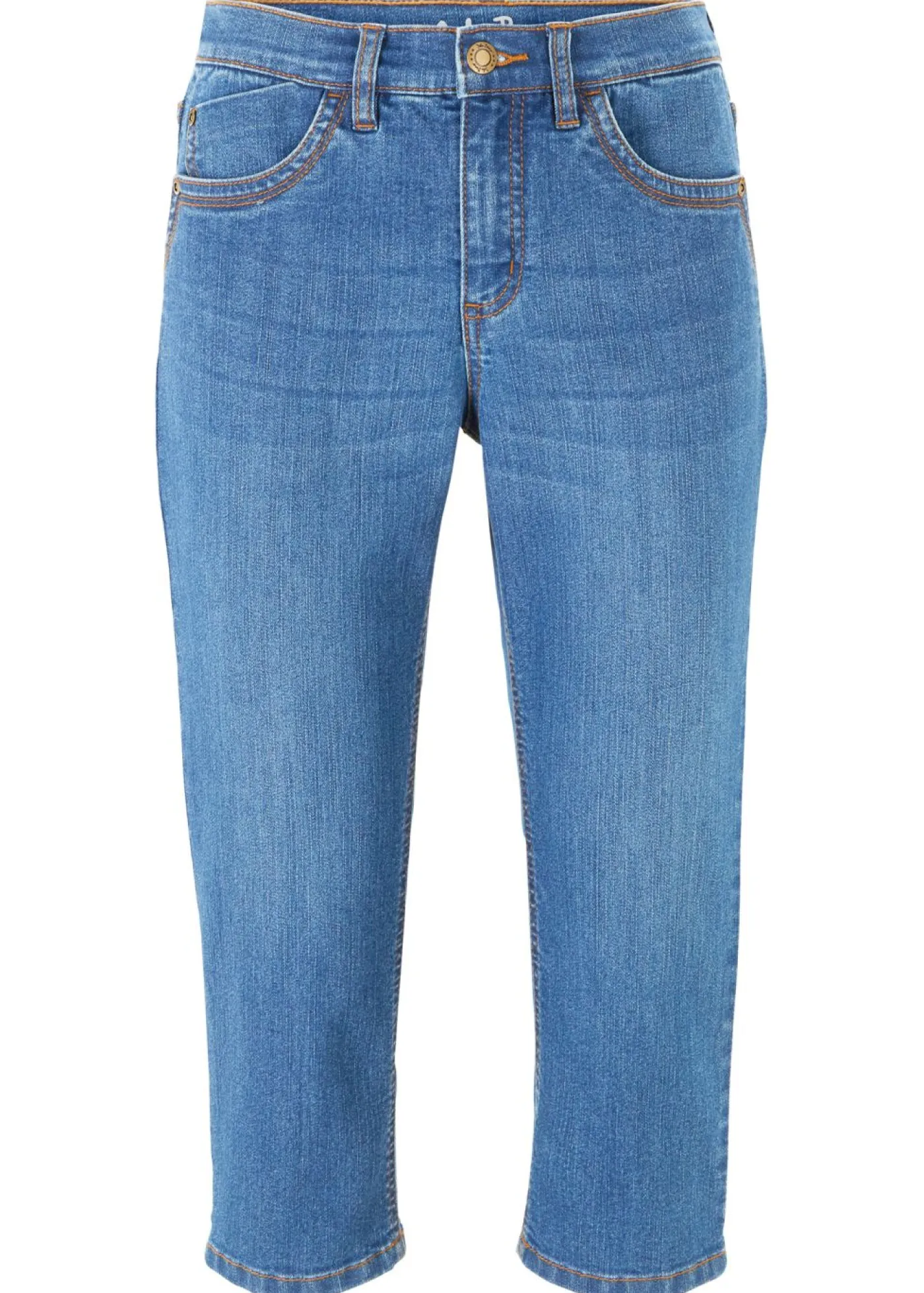bonprix bonprix Vaqueros elásticos de corte capri Azul piedra usado Outlet